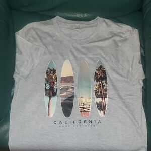 Gray California Surf Graphic T-Shirt
